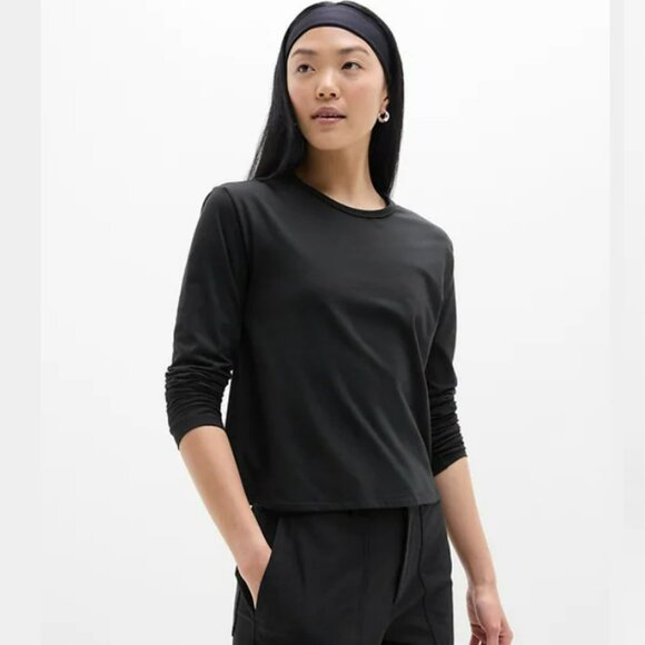 Athleta Essential Long Sleeve Tee Black XS - Picture 2 of 9